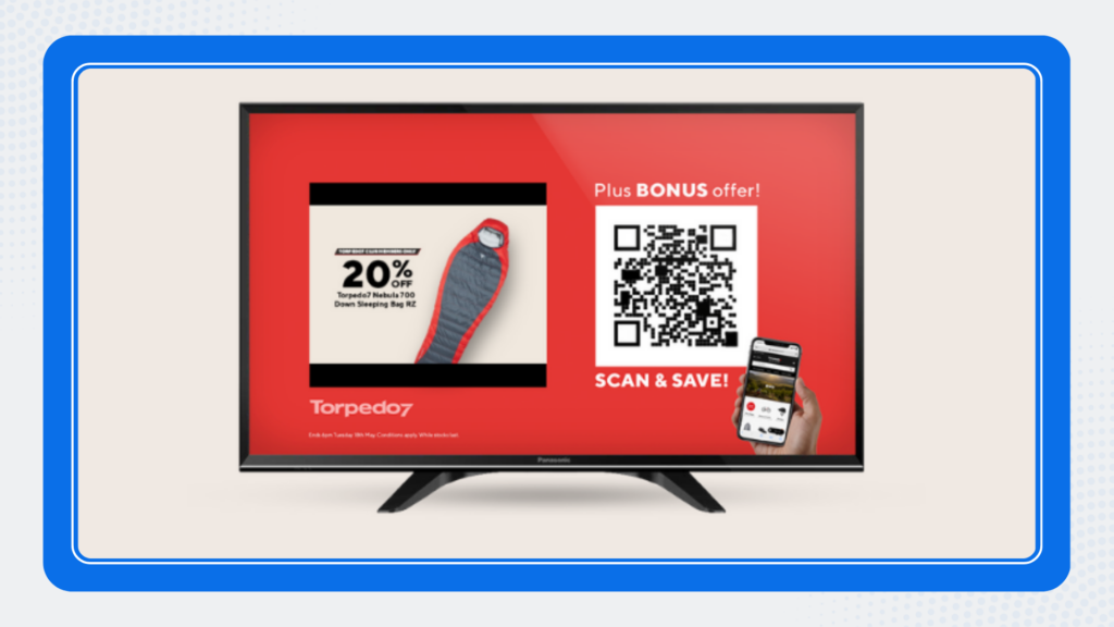 Amazon Sponsored TV ad with QR code